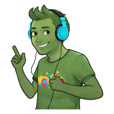 White guy playing games and dancing sticker