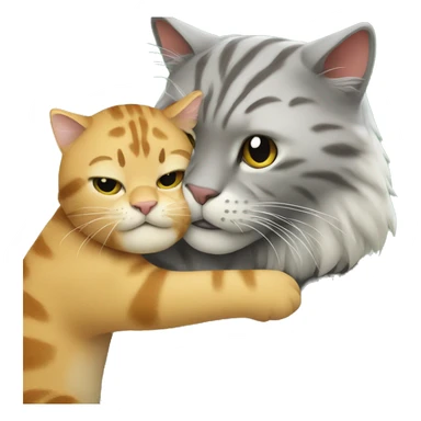 Big cat hugging smal cat sticker