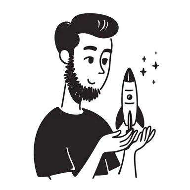 hand drawn doodle of a character inspired by Elon Musk, capturing his unique traits sticker