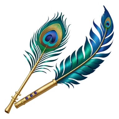Peacock feather with flute sticker