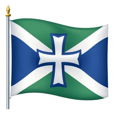 Dark blue on top and Swiss cross on middle and green on bottom sticker