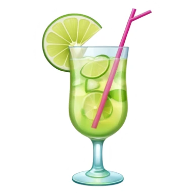 beach cocktail emoji, with a slice of lime sticker
