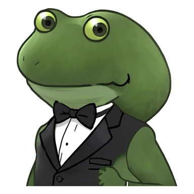 bufo wearing a black tuxedo  sticker