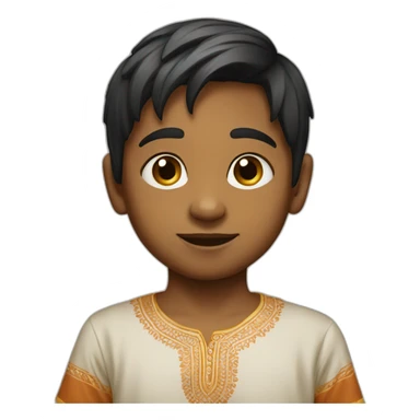 Indian Child with a Shirt printed in with Sahil  sticker