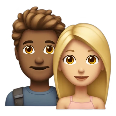 Homme brun cheveux cour en couple avec une femme blonde sticker
