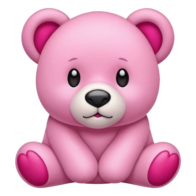 oso peluche con moño rosa sticker