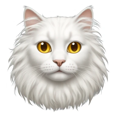 All white cat with lion's mane sticker