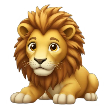 Lion sur dinosaure  sticker