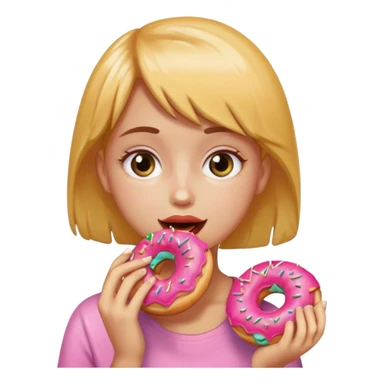 girl eating donut sticker