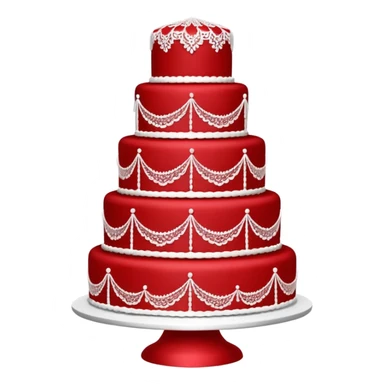 elegant red wedding cake with lace details sticker