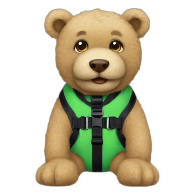 Green Teddy in black harness sticker