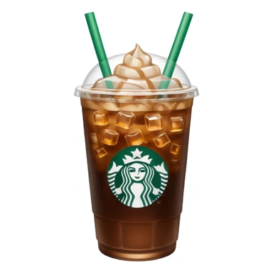 Starbuck ice coffee with ice cubes sticker