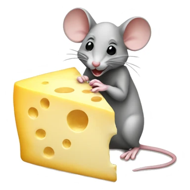 mouse eating cheese sticker