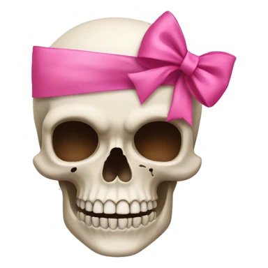 Skull with pink bow sticker