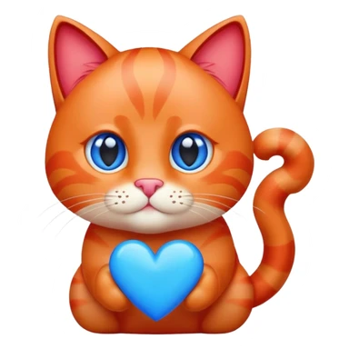 Gatto rosso con cuore blu  sticker