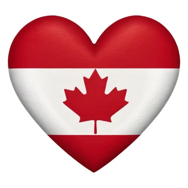 Canada flag heart sticker