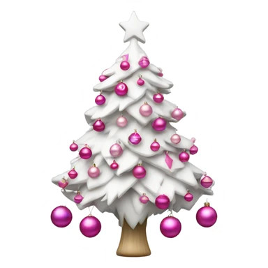 White Christmas tree with pink ornaments sticker