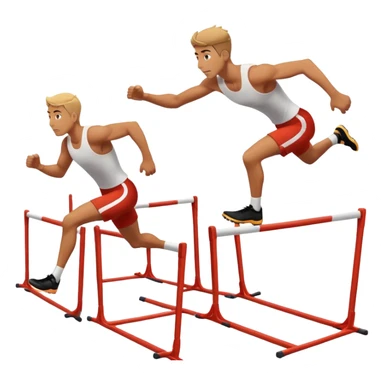 Man running over hurdles full body  sticker