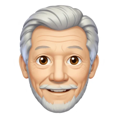 portrait of Ian McKellen, smiling, silver hair, trimmed beard, wise look sticker