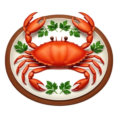 crab on platter  sticker