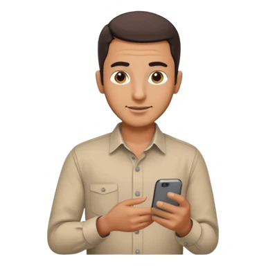 arab man with smartphone, half body sticker