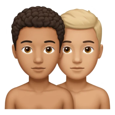 person with 2 heads 1 body different races sticker