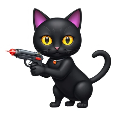 Black Cat with laser gun sticker