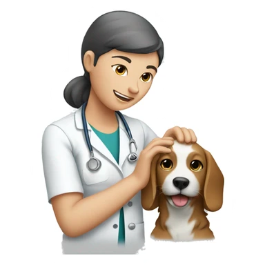 cat - vet treating a dog sticker