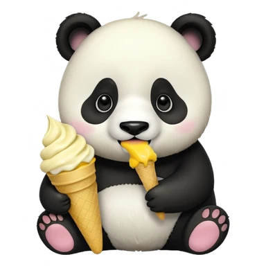 Panda eating mango icecream sticker