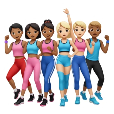 peopel in a class for k-pop dance sticker