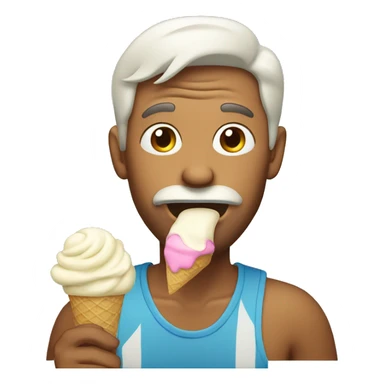 A man eating ice cream  sticker