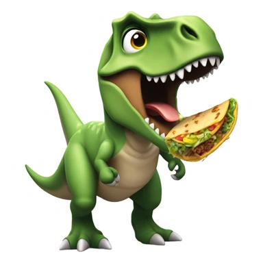 Dinosaur eating a taco sticker