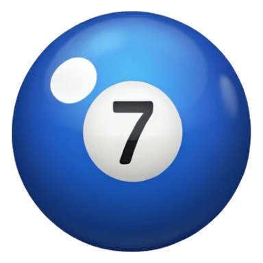 Black pull ball with the number 7 blue sticker