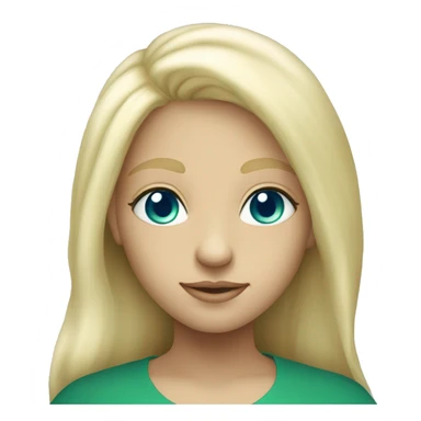 nordic pleiadian in green clothing with thin face long blonde hair and blue eyes sticker