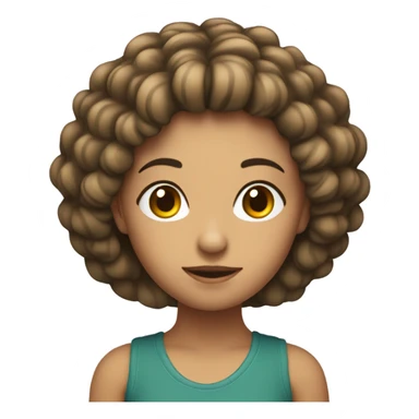 menina branca com o cabelo cacheado curto sticker