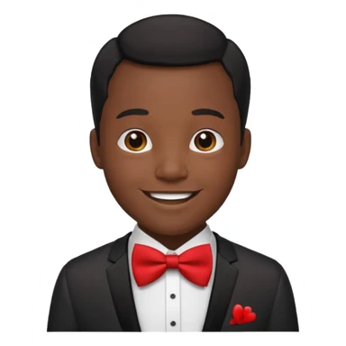 zenci ,siyah saçlı krımızı papyonlu adam sticker