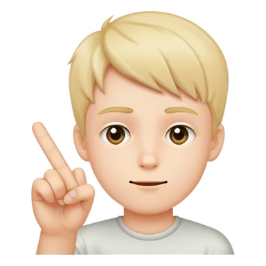 boy sticking up middle finger sticker