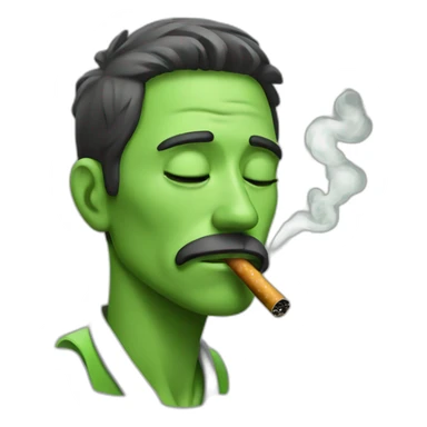Man Smoking green weary tired sticker