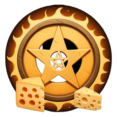 cheese witchcraft occult pentagram sticker