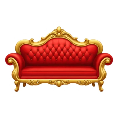 rococó sofa rojo con dorado sticker