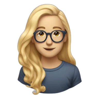 Mac miller avec fille longs cheveux blonds et lunettes sticker