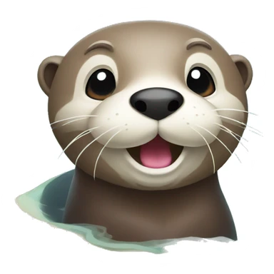 Otter swimming beach sticker