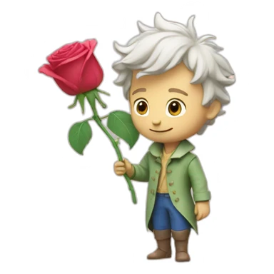 Le petit prince et sa rose sticker
