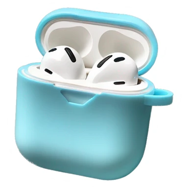 Light blue AirPod pros case with little white bow sticker