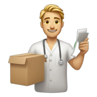 white masseure guy holding a check list with boxes that are ticked sticker