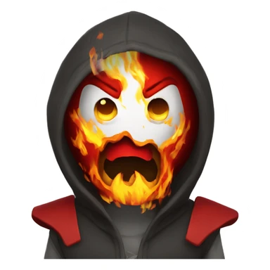 Un diablo rojo con fuego y enojado  sticker