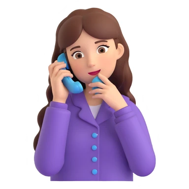 girl talking on phone bedroom background, close up pose sticker