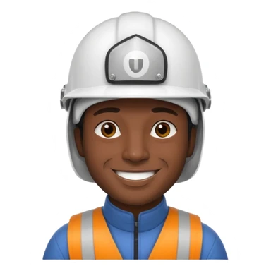 Ingeniero morocho con casco blanco sticker