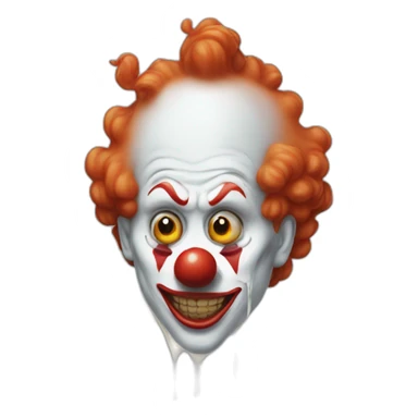 creepy clown with white liquid on his mouth sticker