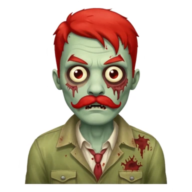 zombie with red mustache sticker